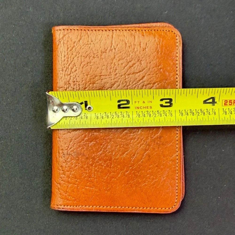 Equestrian Oak Hide Leather Bifold Wallet Tan Made in England ID Card Case Slim